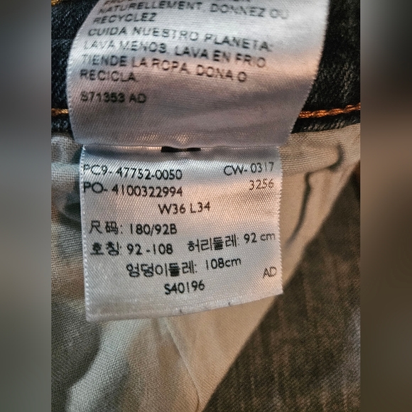 LEVI'S DENIZEN Mens Blue Jeans size: 36x34 - Picture 4 of 6